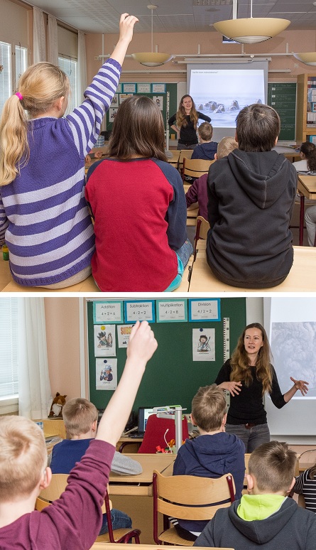 Lecturing in the school of Strandnäs. Photos by Kjell Söderlund